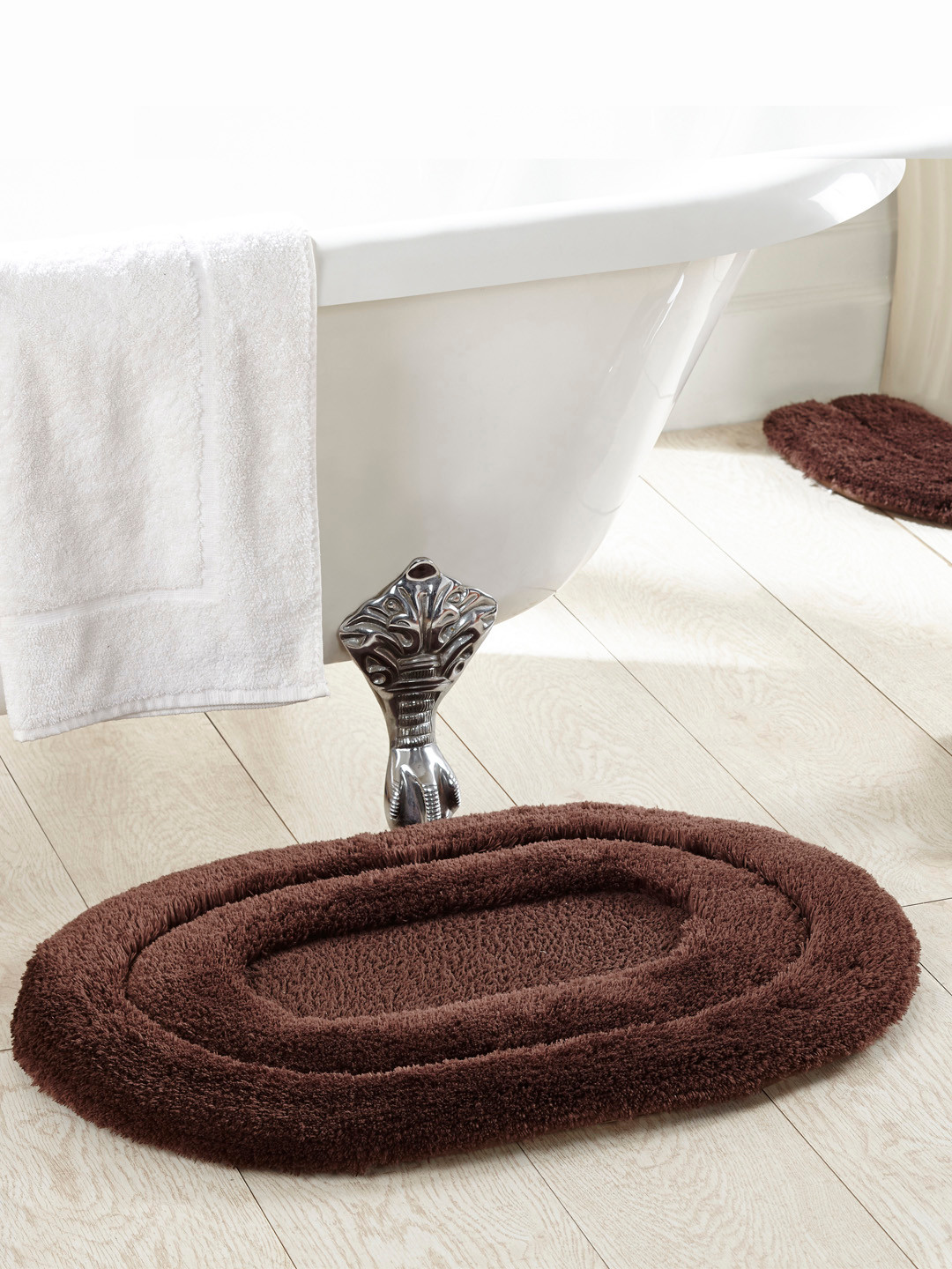 Buy Obsession Brown Polyester Oval Bath Rug Bath Rugs for Unisex
