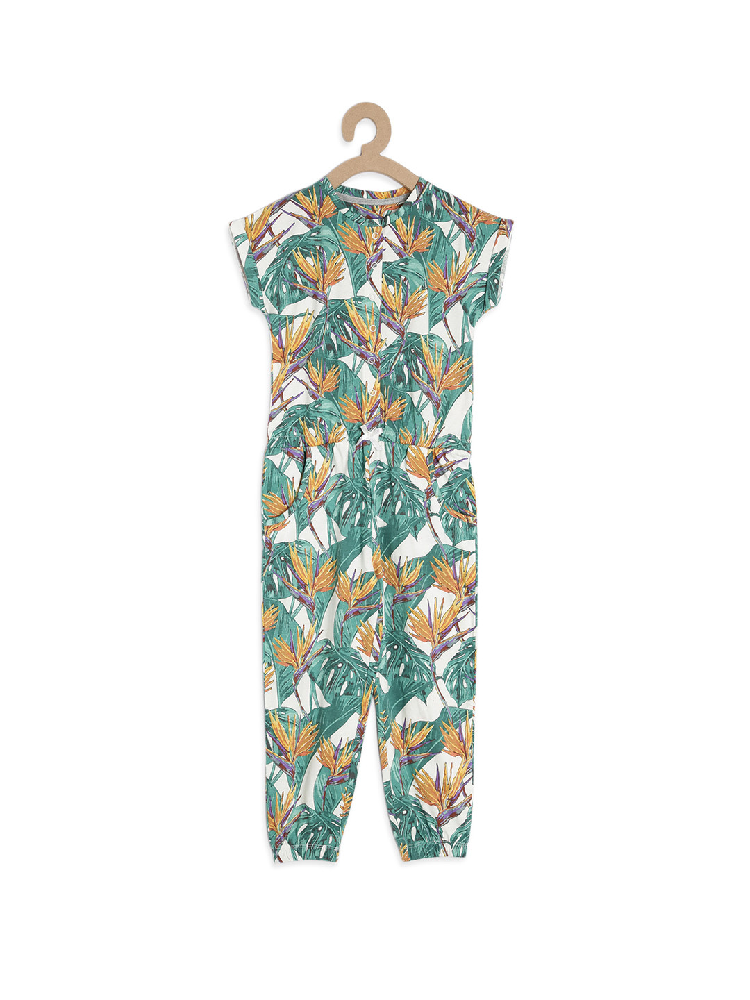 Buy Tiara Green Printed Basic Jumpsuit Jumpsuit for Girls 5519819 Myntra