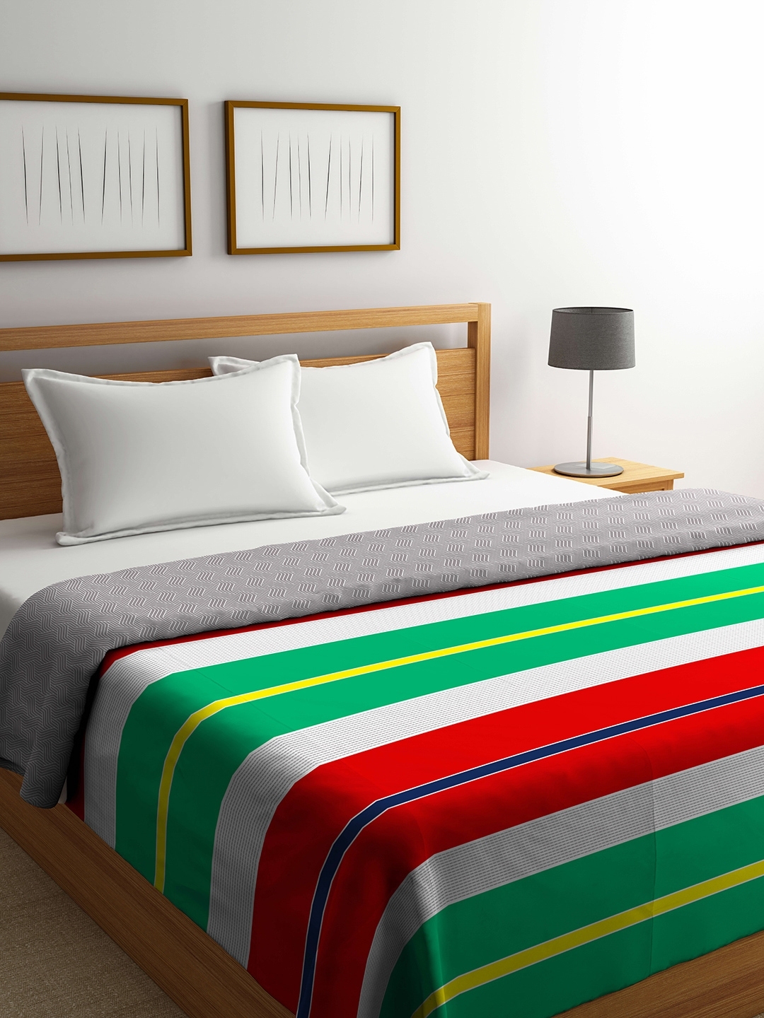 Buy Portico Multicoloured Striped Double Bed Duvet Cover Duvet