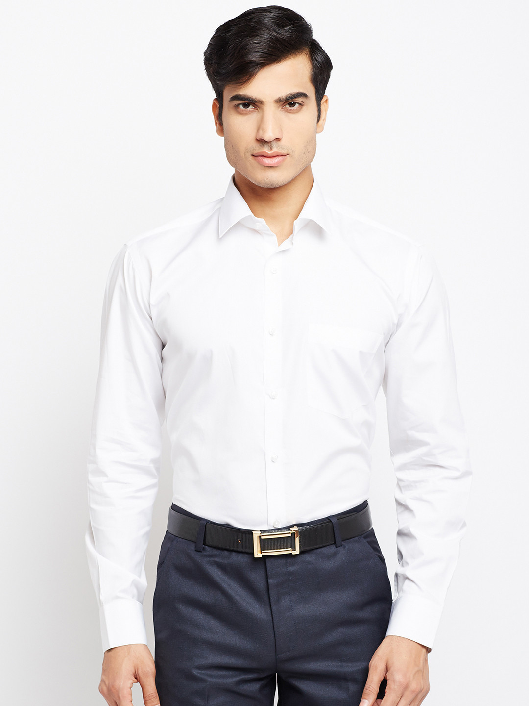 Buy LaMODE Men White Comfort Regular Fit Solid Formal Shirt Shirts