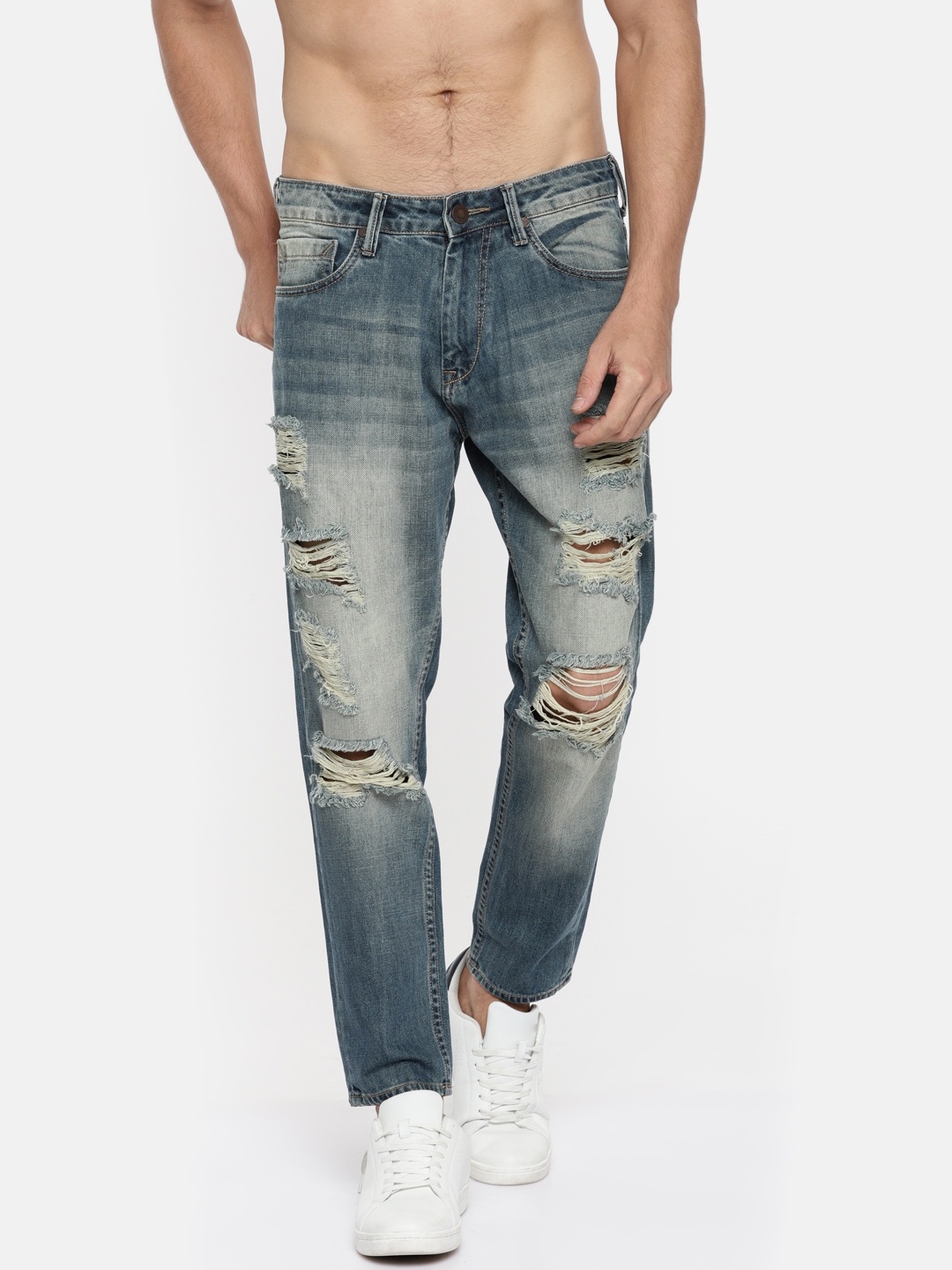 highly distressed jeans