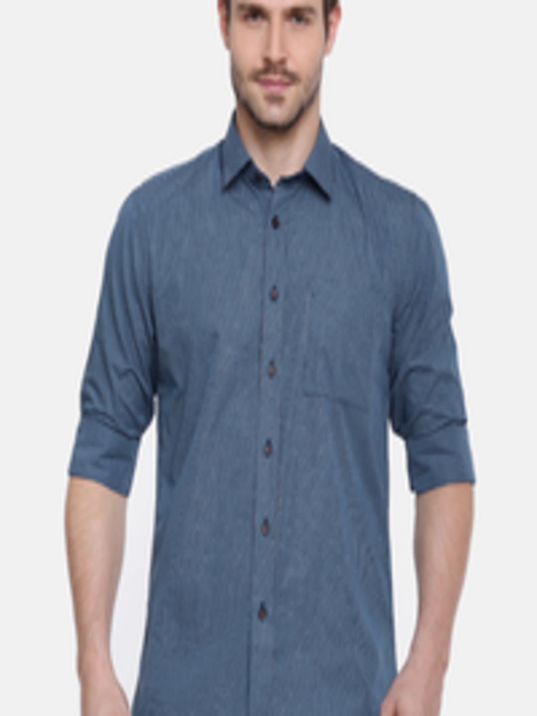 Buy Barakah Men Blue Regular Fit Checked Casual Shirt - Shirts for Men ...