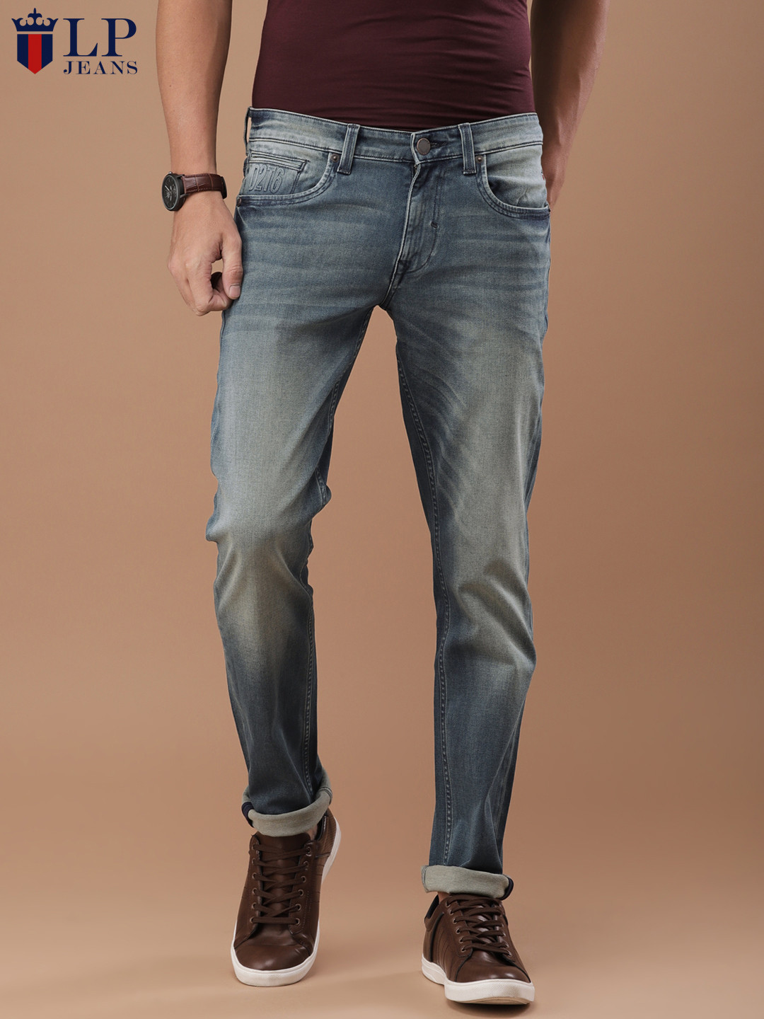 Buy Louis Philippe Jeans Men Blue Slim Fit Low Rise Clean Look