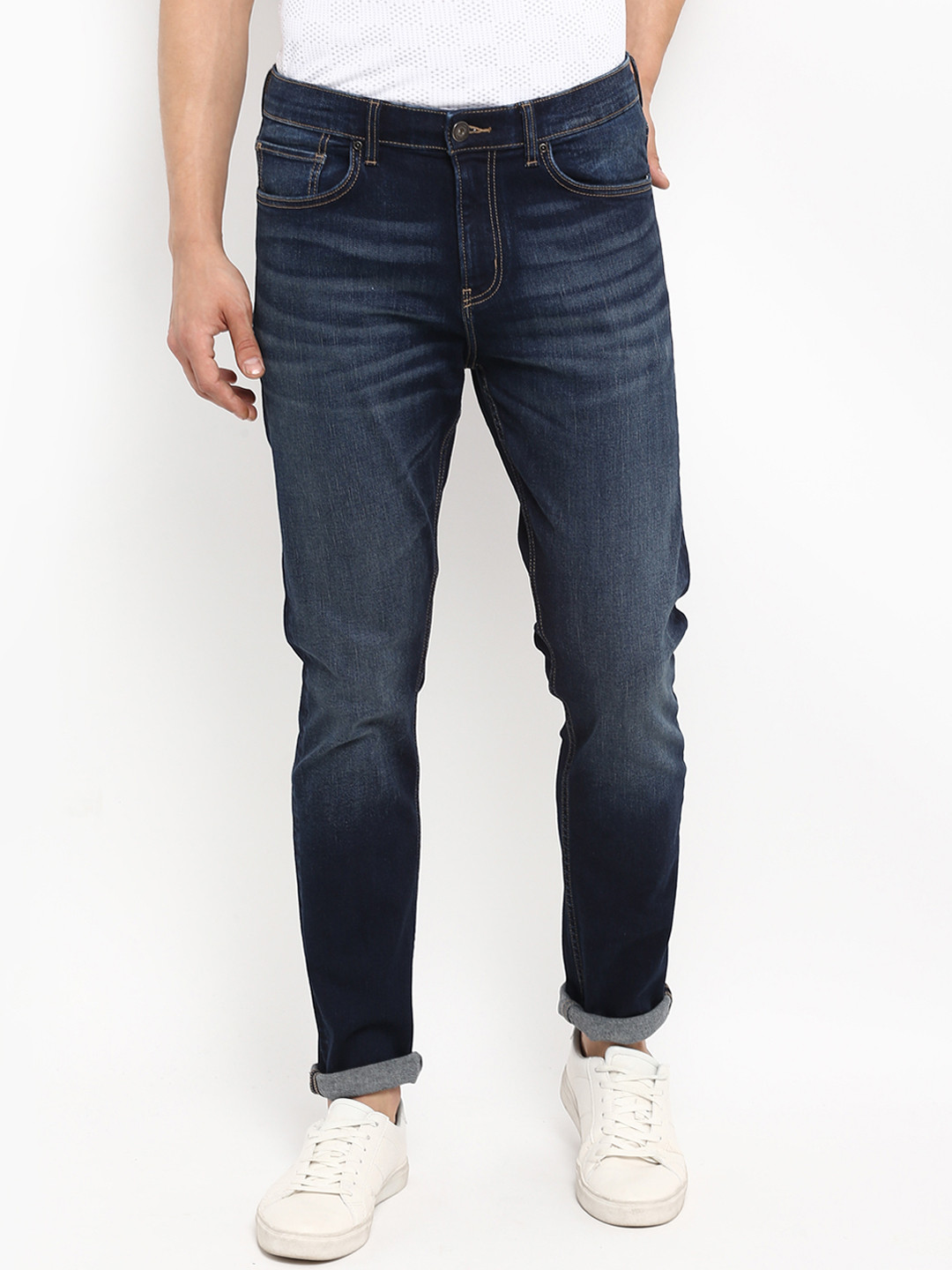 Buy Red Tape Men Blue Skinny Fit Mid Rise Clean Look Jeans Jeans for