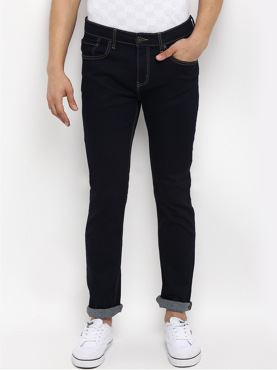 Buy Red Tape Men Blue Slim Fit Mid Rise Clean Look Jeans Jeans for