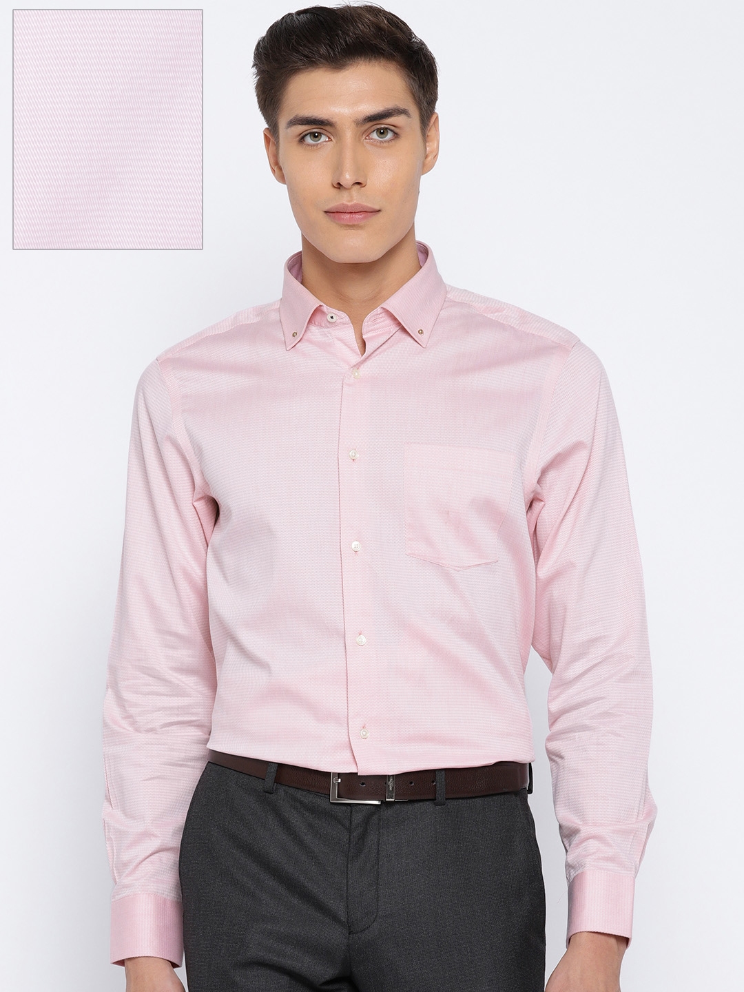 Buy Blackberrys Men Pink Smart Fit Self Design Formal Shirt - Shirts ...
