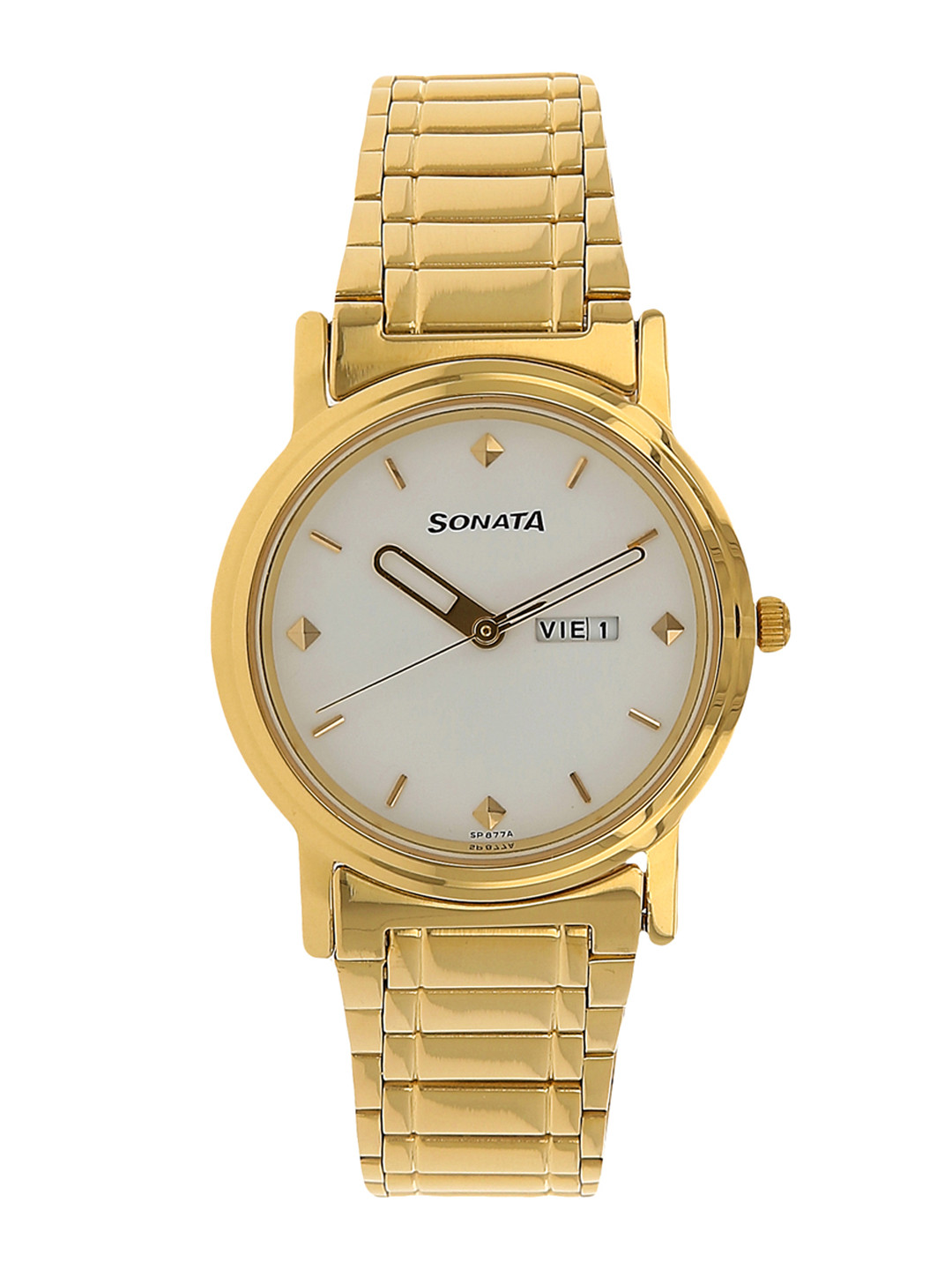 Buy Sonata Men Gold Toned & White Analogue Watch Watches for Men