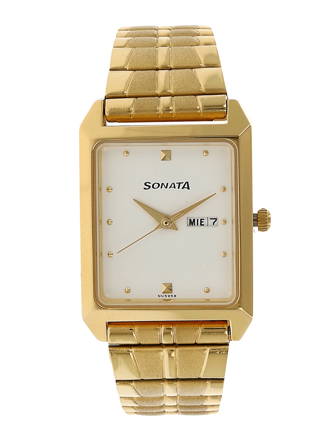 Buy Sonata Men Gold Toned & White Analogue Watch - Watches for Men 5570892 | Myntra