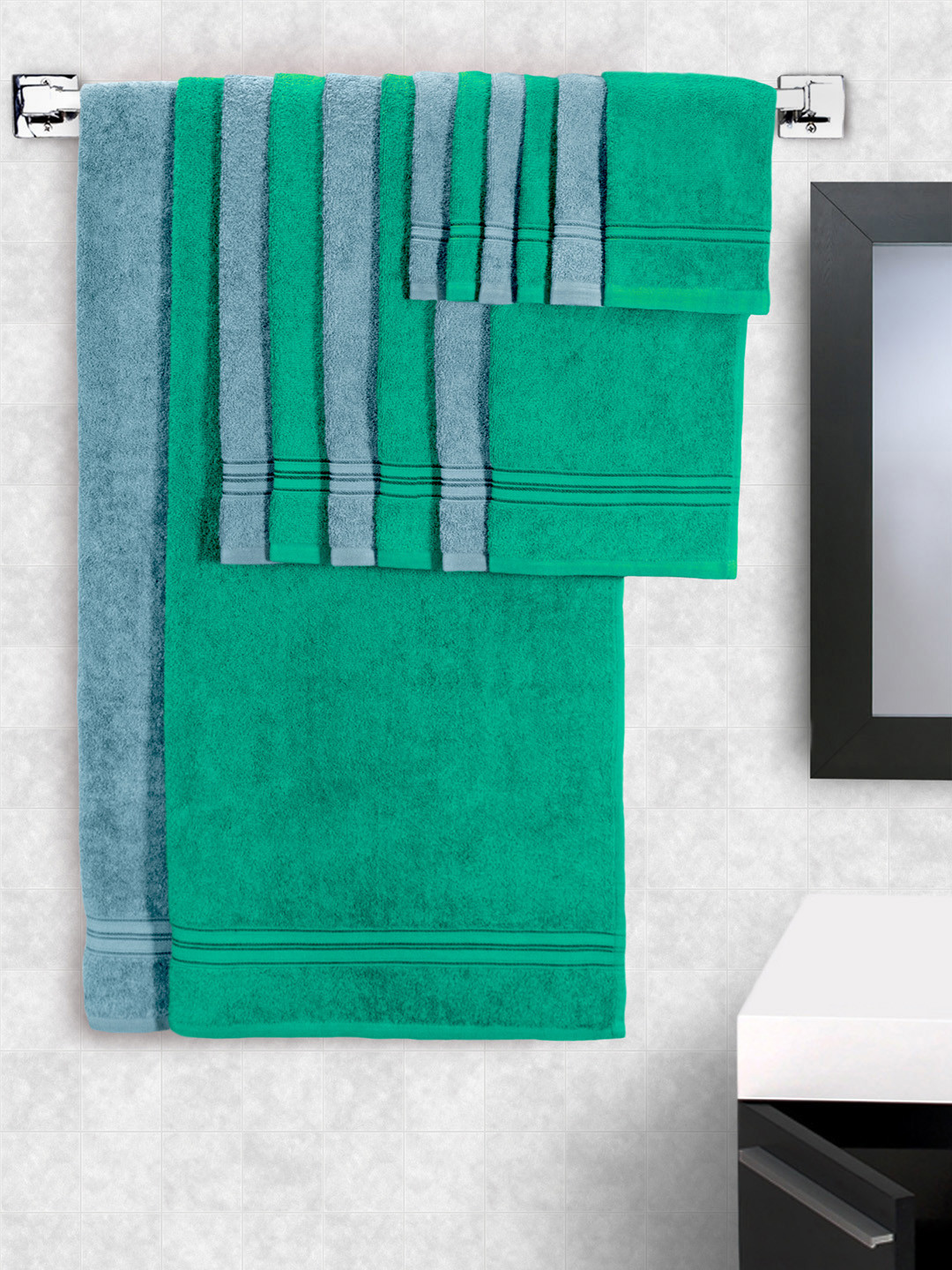 Buy Swiss Republic Set Of 14 Cotton 480 GSM Towels Towel Set for