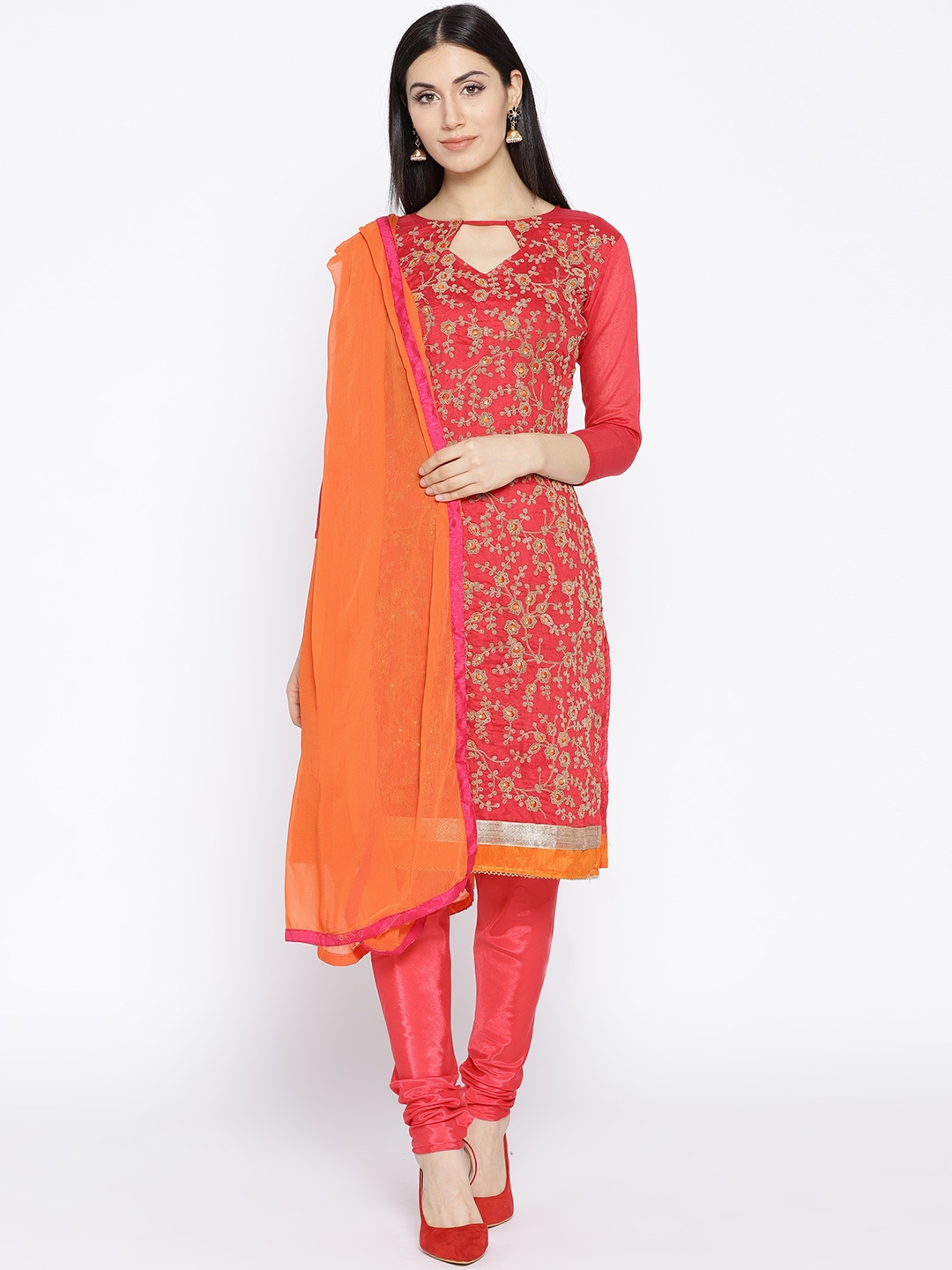 myntra unstitched churidar materials
