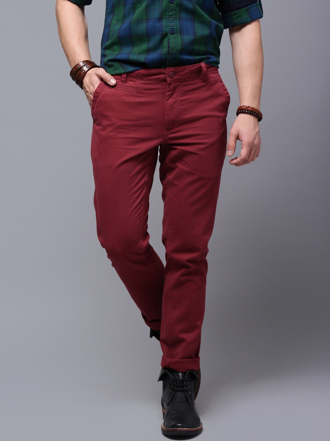 Buy Roadster Red Chino Trousers - Trousers for Men 558021 | Myntra