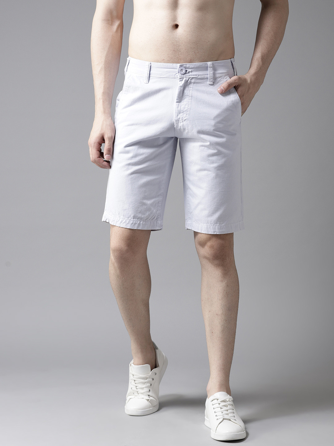 Buy HERE&NOW Men Lavender Solid Slim Fit Shorts Shorts for Men