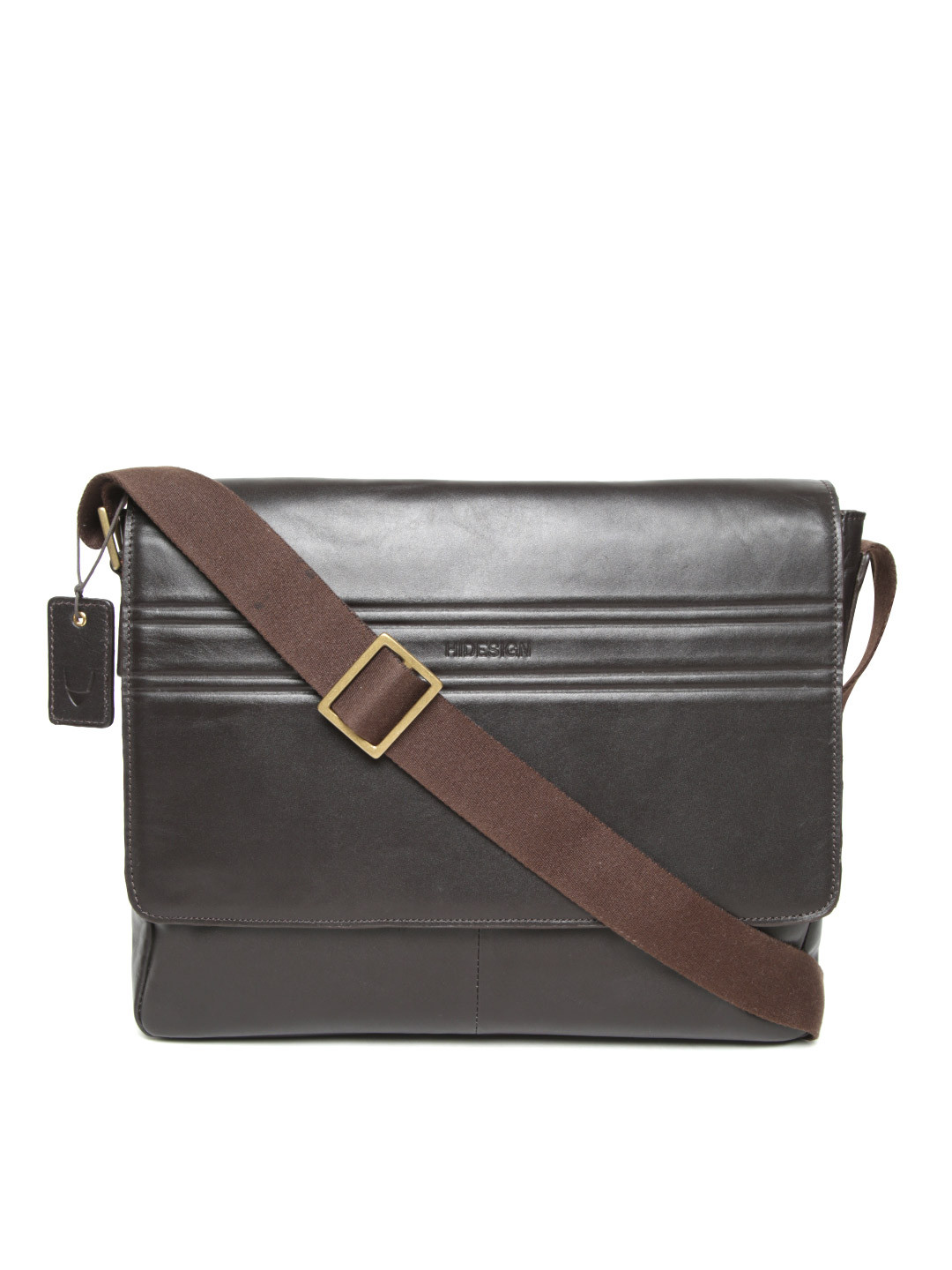 Buy Hidesign Men Coffee Brown Solid Leather Handcrafted Messenger Bag