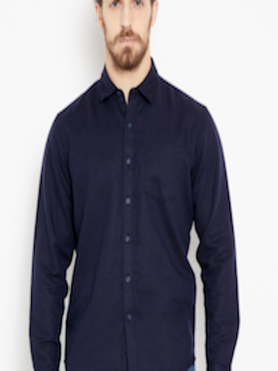 Buy Numero Uno Men Navy Blue Regular Fit Solid Casual Shirt - Shirts ...