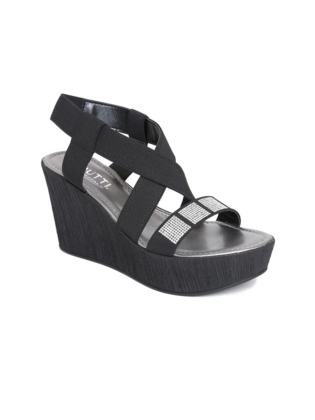 Buy CERUTTI Women Black Solid Sandals - Heels for Women 5613428 | Myntra