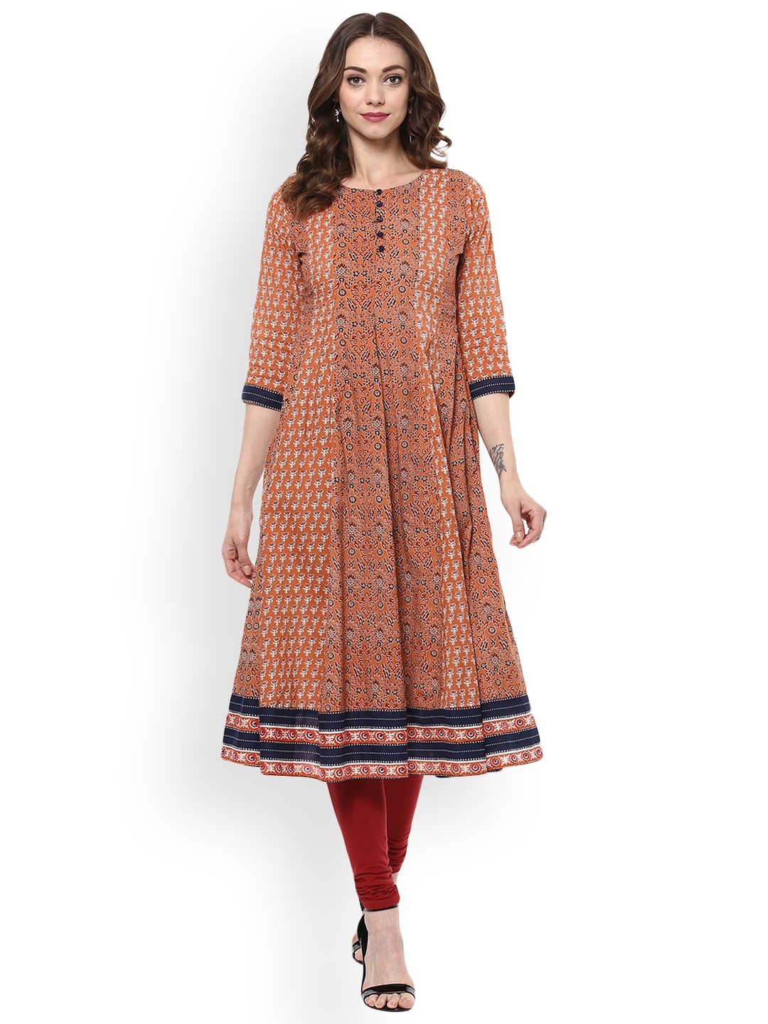 rust orange kurti