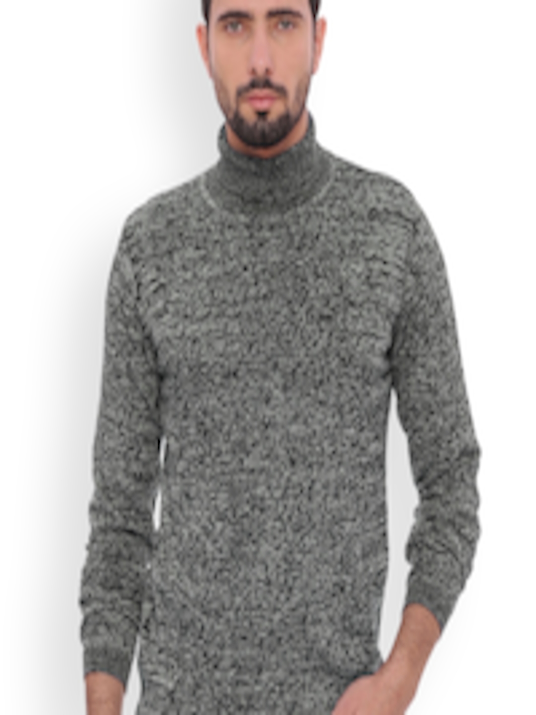 Buy Basics Men Grey Melange Solid Pullover - Sweaters for Men 5617151