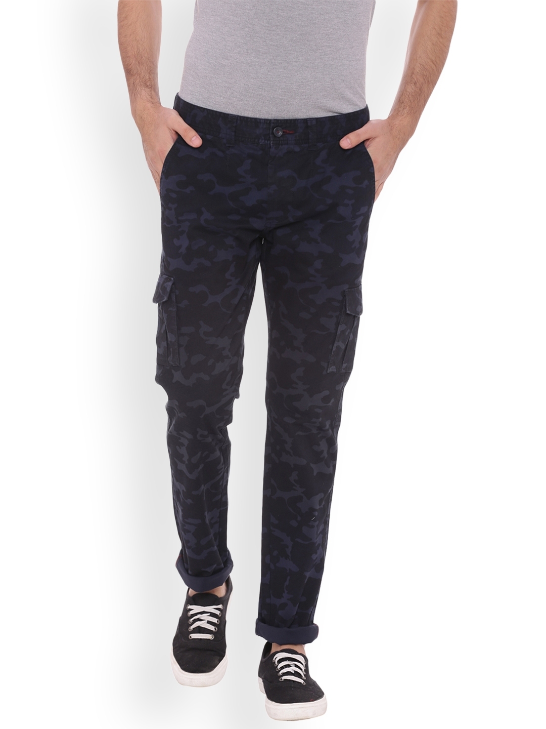 navy blue tapered pants