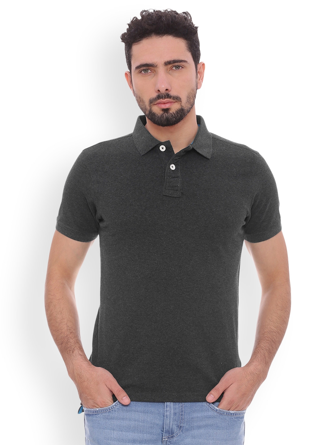 2610212 Grey Polo Collar T-Shirt main image 0