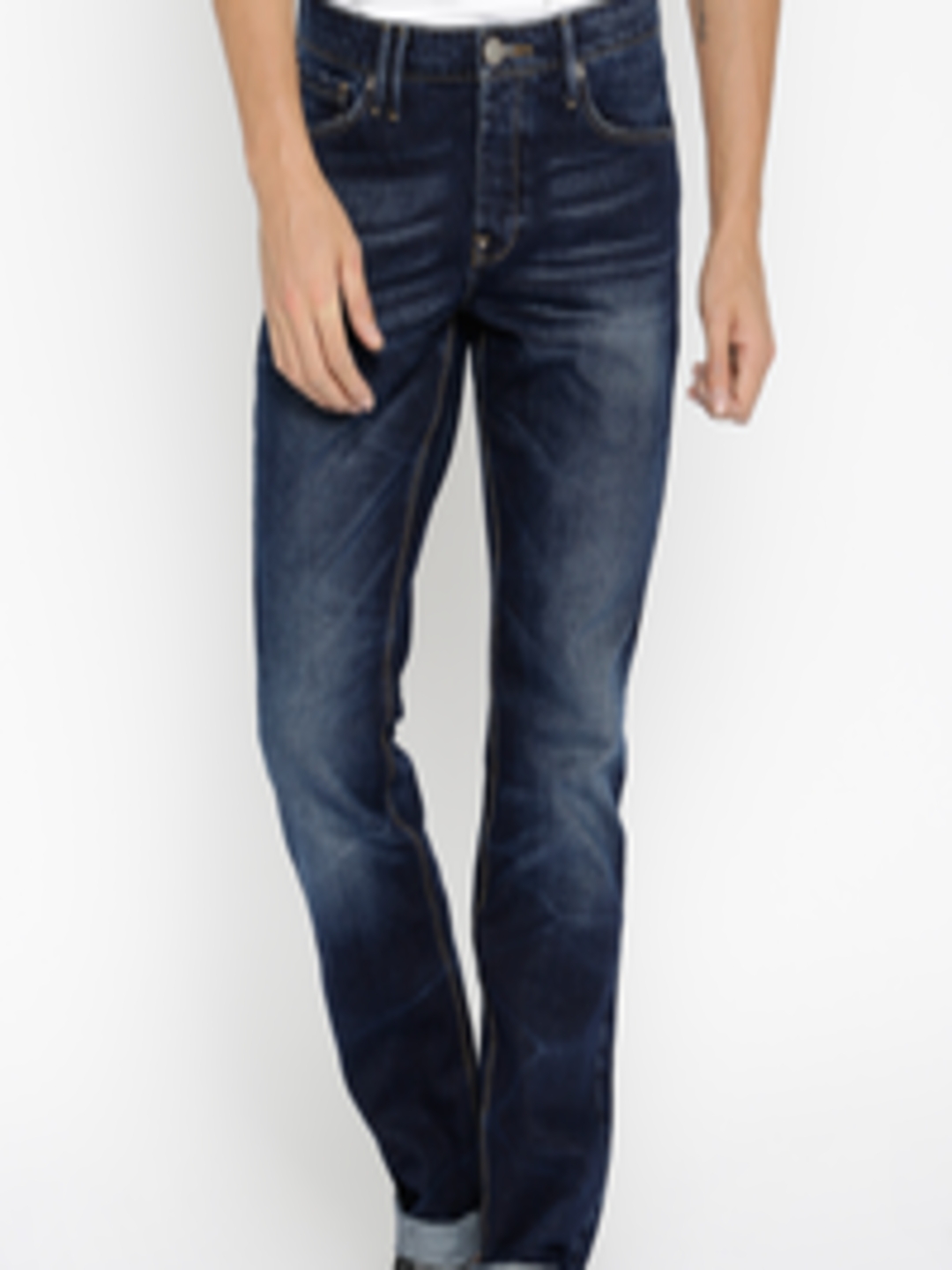 Buy H.E. By Mango Men Blue Slim Fit Jeans - Jeans for Men 562122 | Myntra