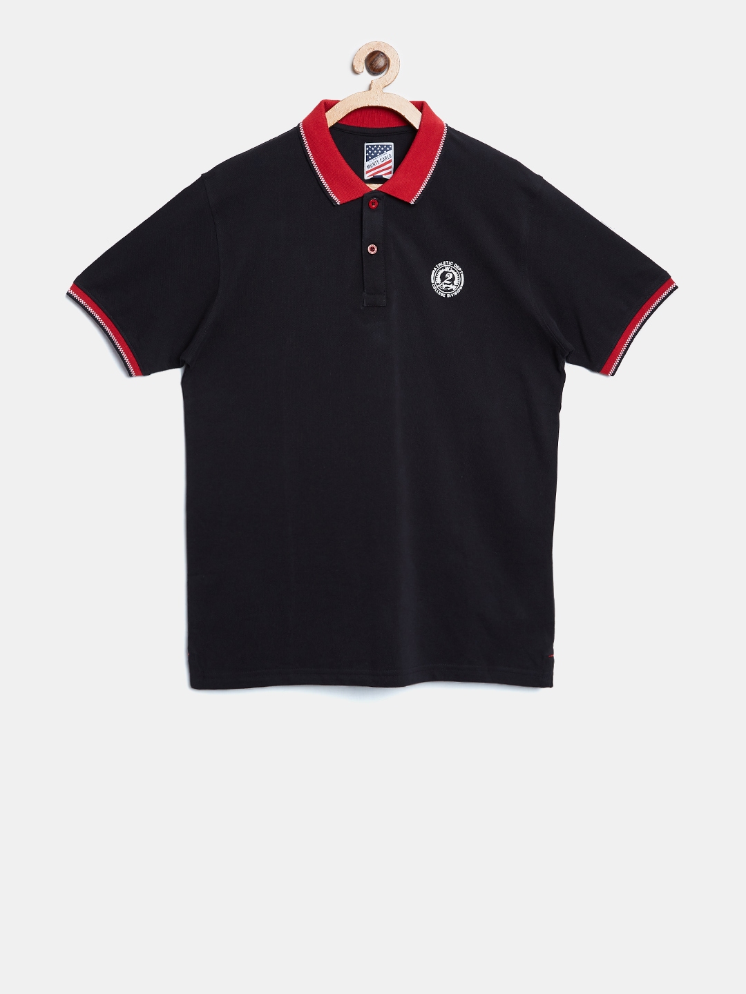 Buy Monte Carlo Boys Black Solid Polo Collar T Shirt - Tshirts for Boys ...