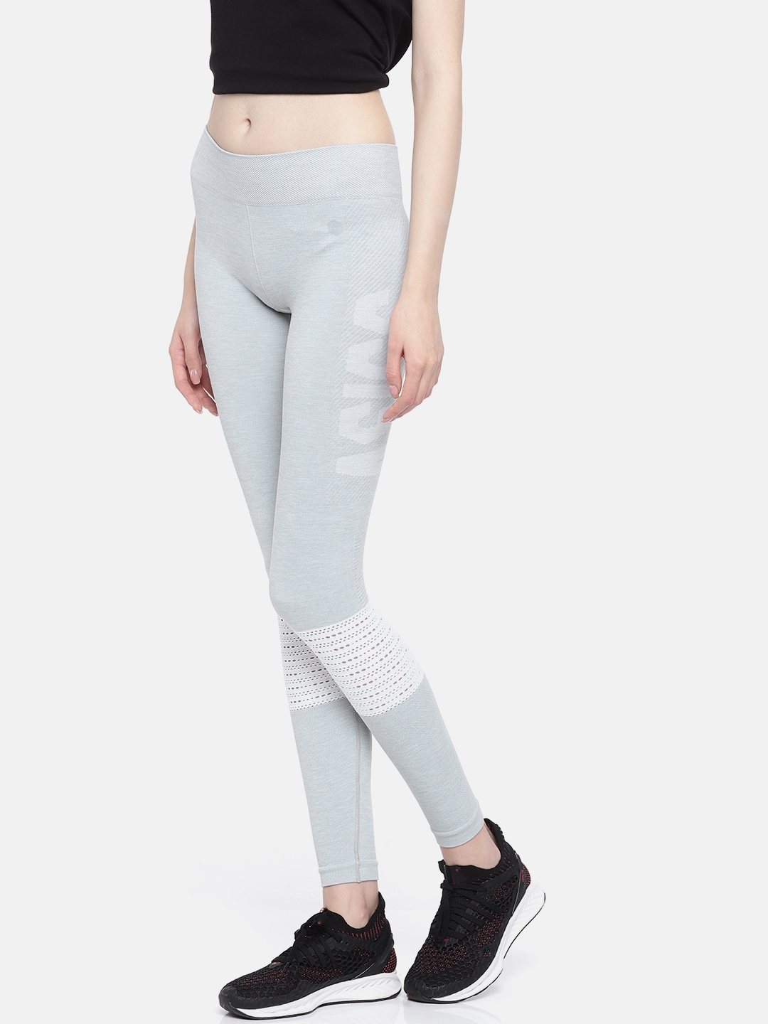 Buy ASICS Women Grey Solid Seamless Tights - Tights for Women 5648495 | Myntra