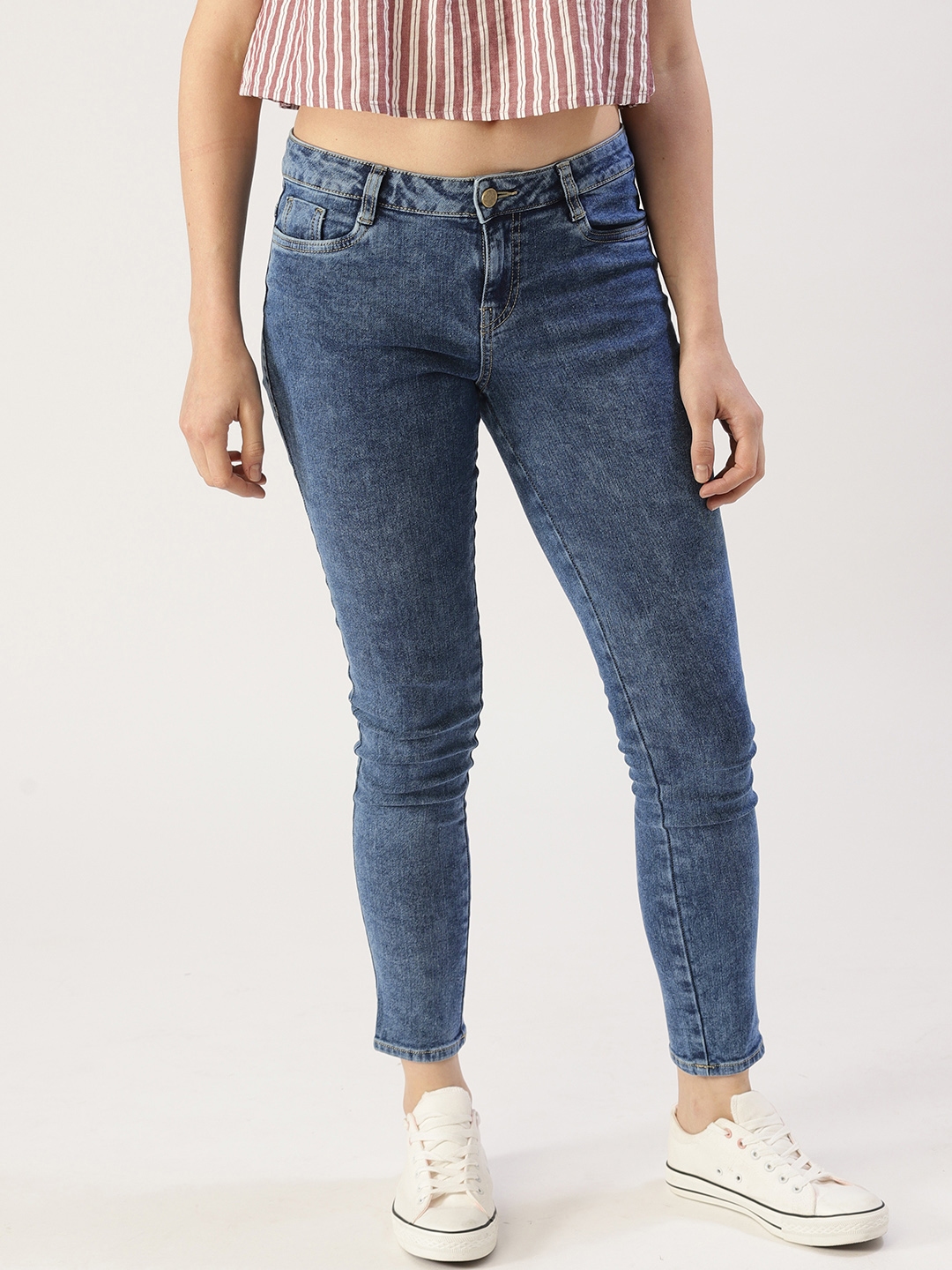 blue mid rise jeans