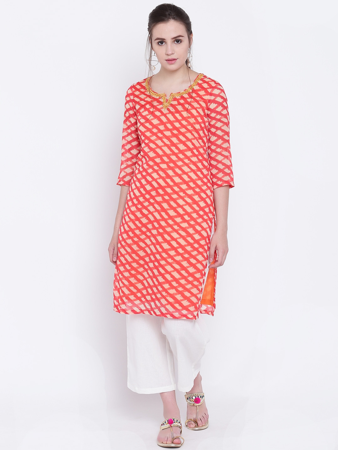 Kurta Donna Rangita - Verde Mento In Viscosa Ricamata