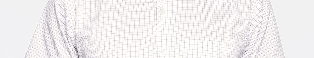 Buy Raymond Men White & Blue Regular Fit Checked Formal Shirt - Shirts ...