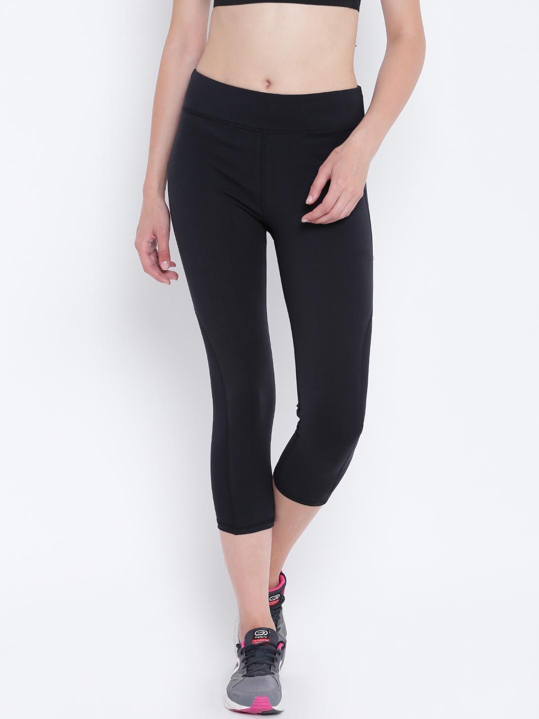 Buy SATVA Women Black Solid Regular Fit Active Capris - Capris for ...