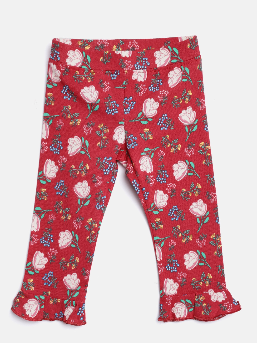 Buy United Colors Of Benetton Girls Red Floral Print Leggings ...