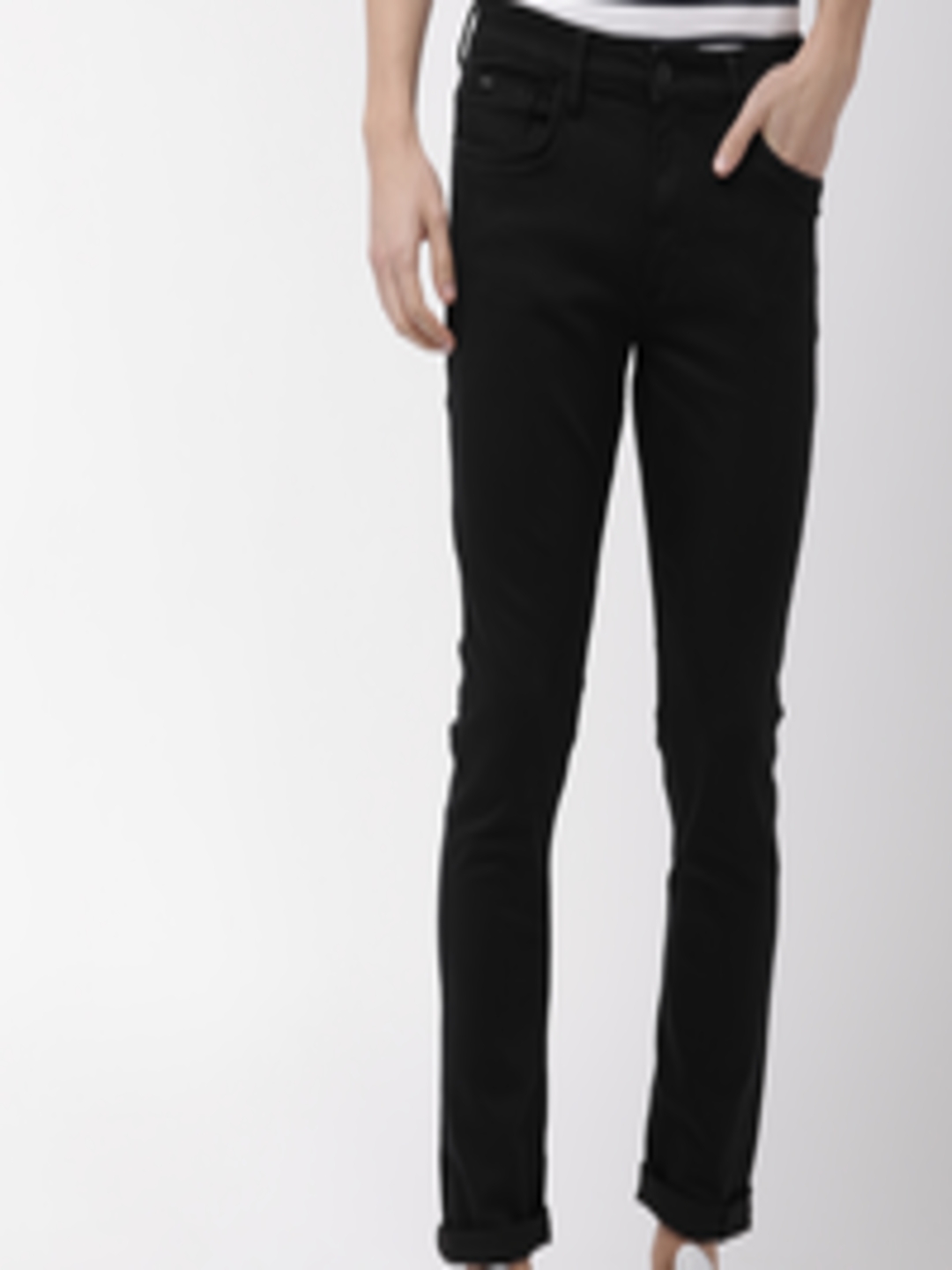 Buy HIGHLANDER Men Black Slim Fit Mid Rise Clean Look Stretchable Jeans ...