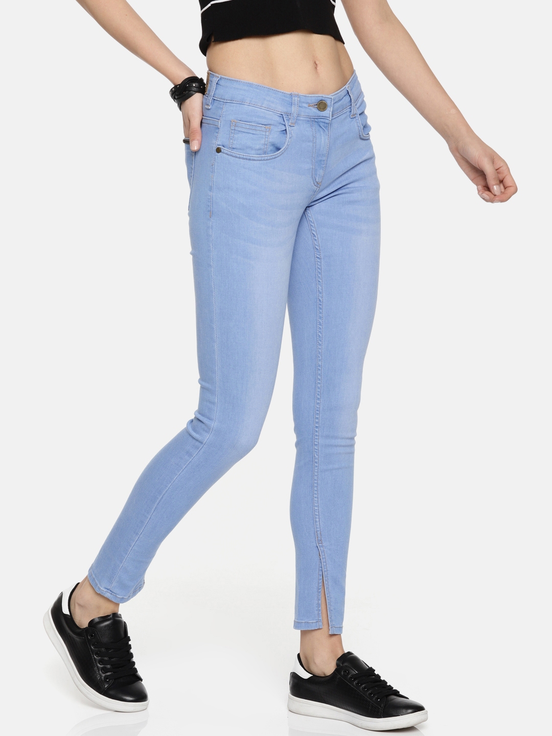 Buy Roadster Women Blue Skinny Fit Mid Rise Clean Look Stretchable Jeans - Jeans for Women 