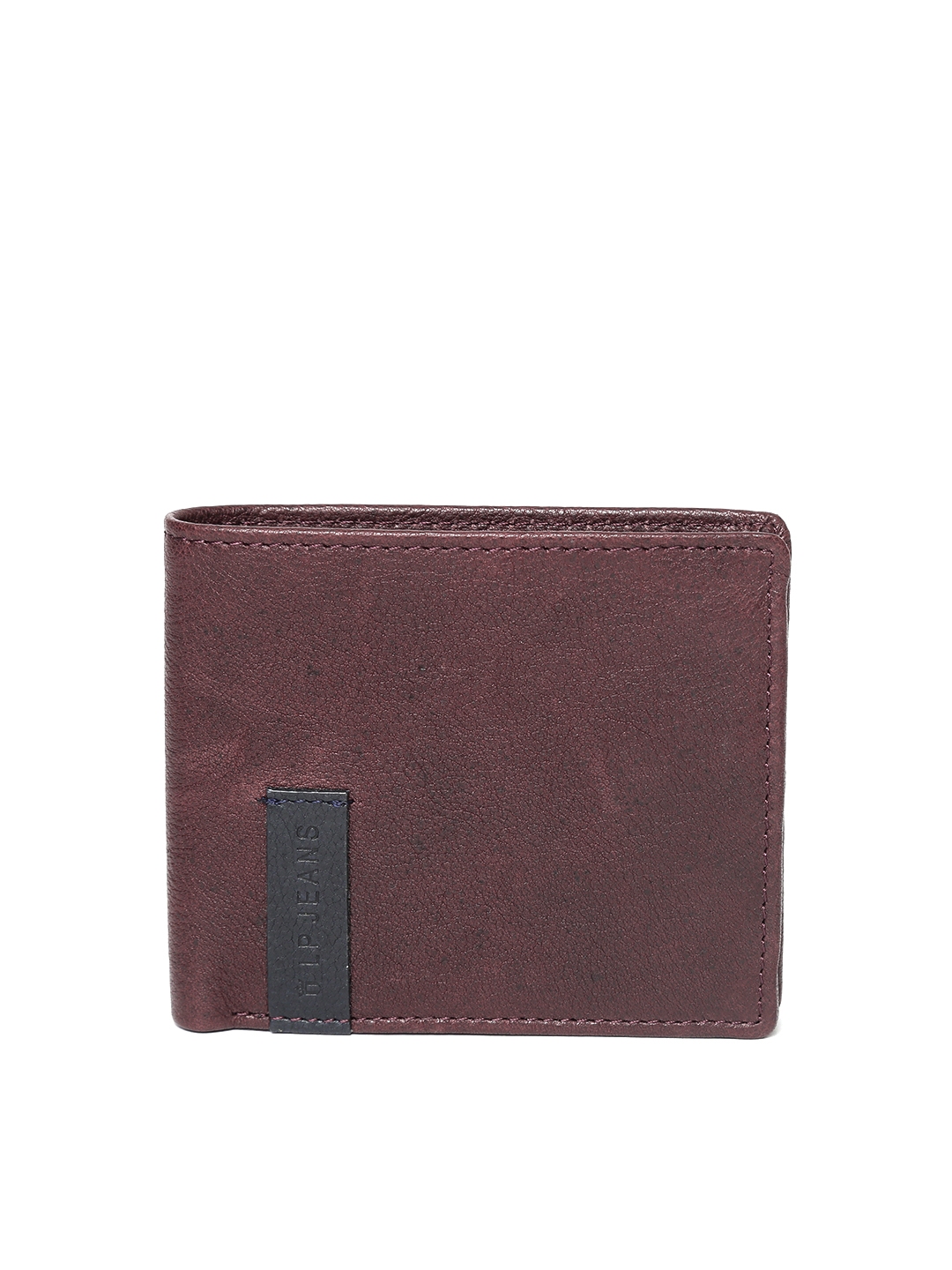 Buy Louis Philippe Men Burgundy Genuine Leather Two Fold Wallet ...