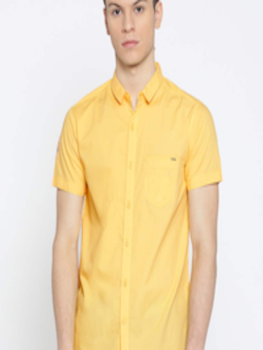 Buy SPYKAR Men Yellow Solid Casual Shirt - Shirts for Men 5827614 | Myntra