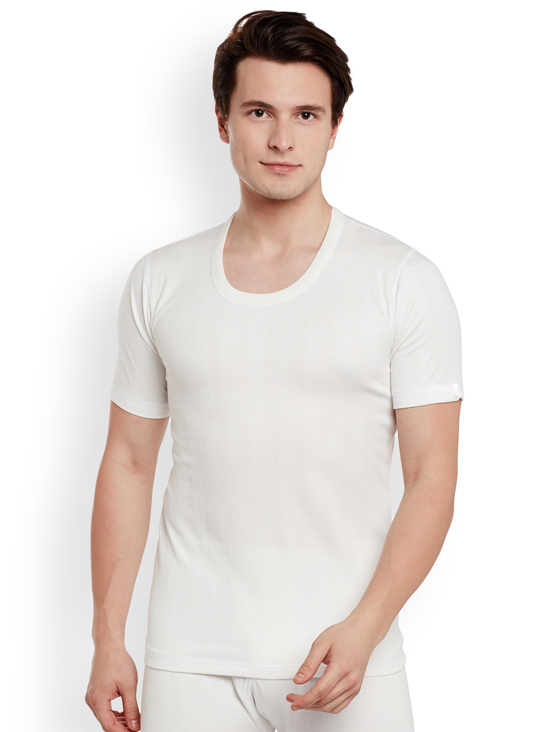Buy VIMAL JONNEY Men White Solid Thermal Top Thermal Tops for Men