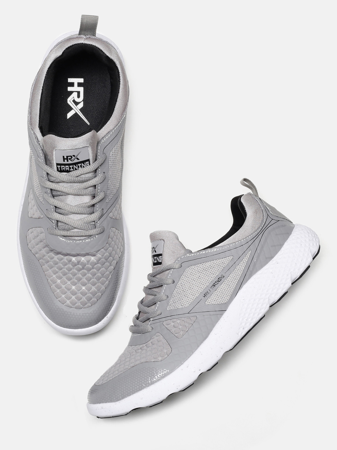 hrx men grey running shoes