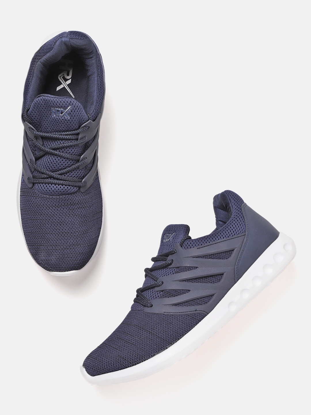 Hrx by hrithik roshan navy discount blue running shoes