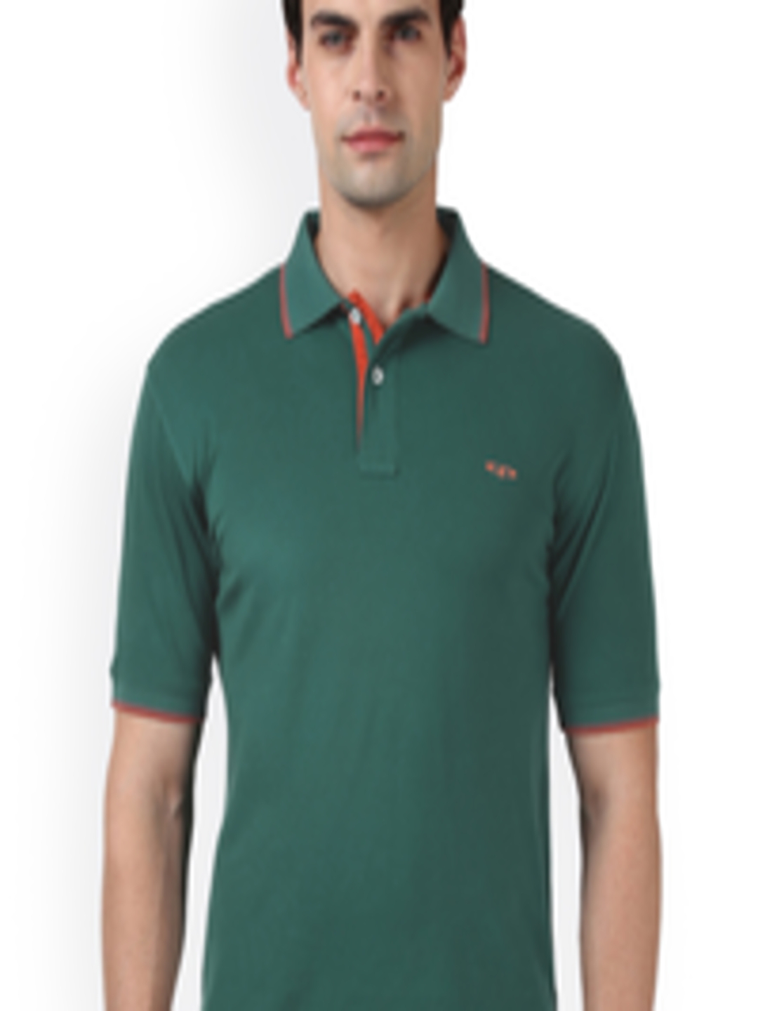 Buy ColorPlus Men Green Solid Polo Collar T Shirt - Tshirts for Men ...