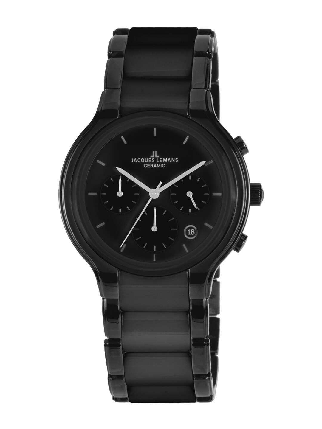Buy Jacques Lemans Men Black Chronograph Watch 1 1580D - Watches for ...