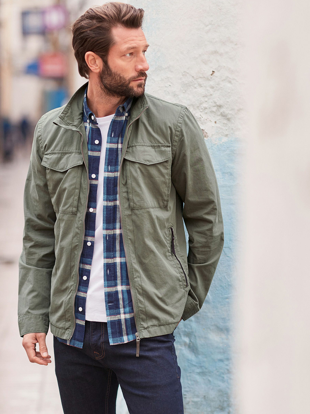 Buy Next Men Green Solid Lightweight Sporty Jacket Jackets for Men