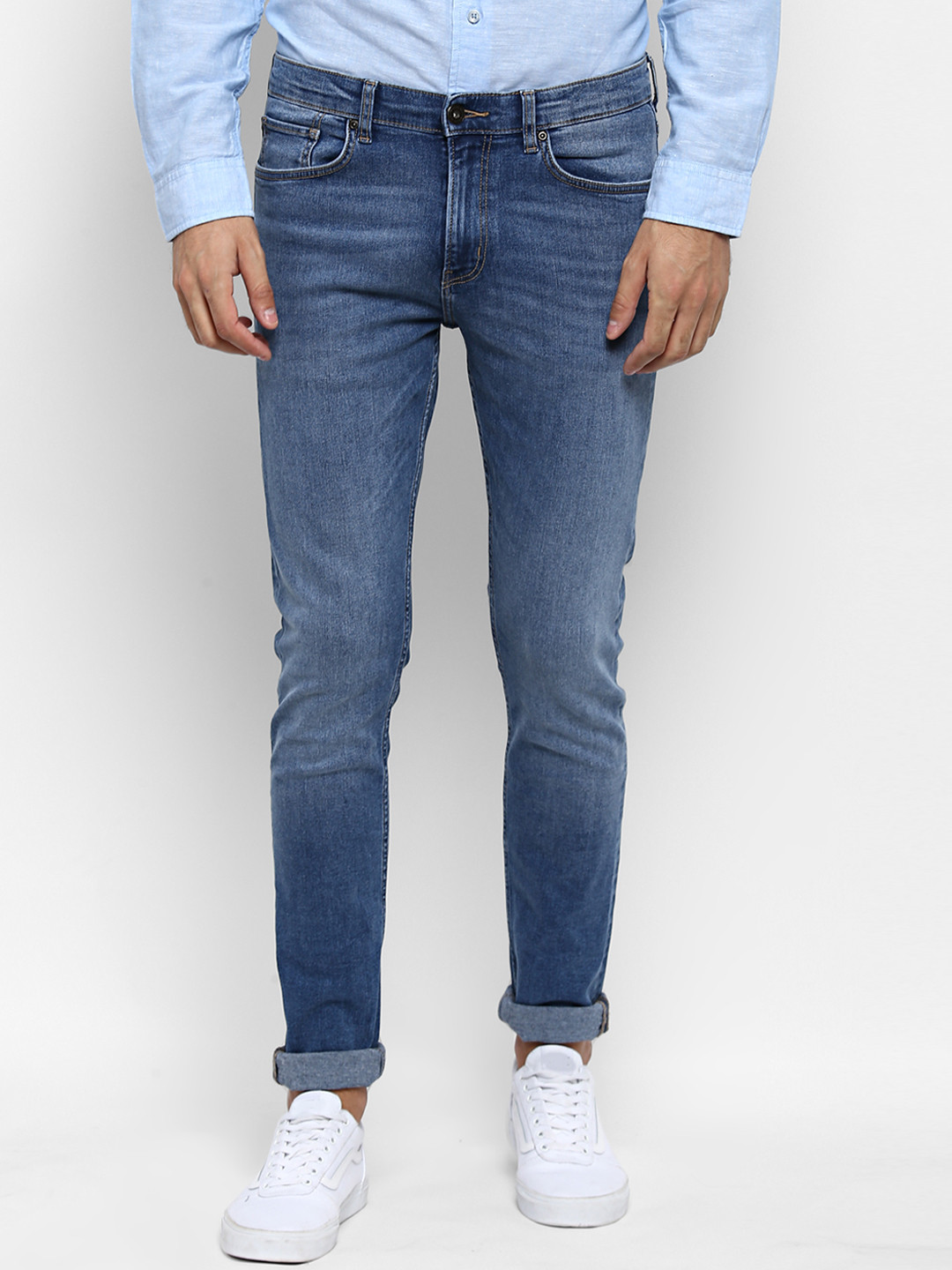 Buy Red Tape Men Blue Skinny Fit Mid Rise Clean Look Jeans Jeans for