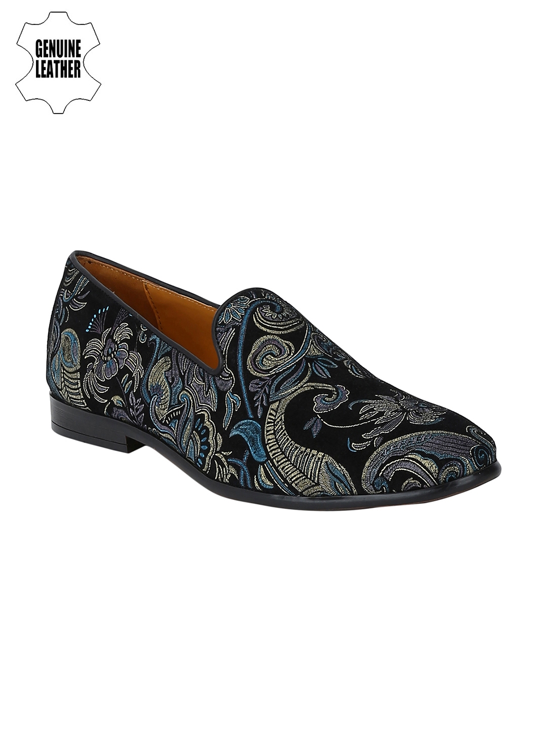 Buy DEL MONDO Men Black Leather Loafers - Casual Shoes for Men 5873749 ...