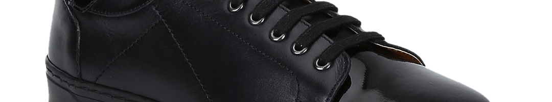 Buy DEL MONDO Men Black Patent Leather Sneakers - Casual Shoes for Men ...