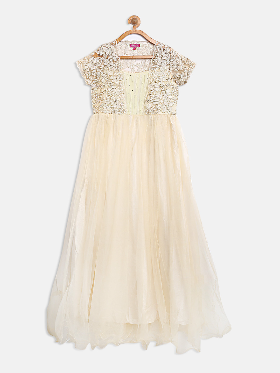 Buy Biba Girls Cream Coloured Lace Net Maxi Dress Dresses for Girls