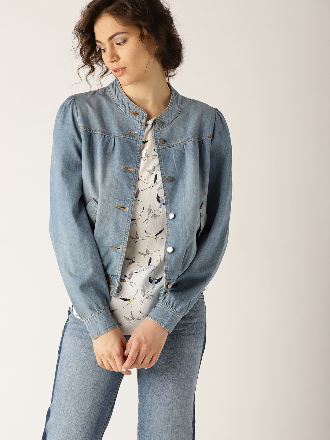 Buy ESPRIT Women Blue Denim Jacket Jackets for Women 5961250 Myntra