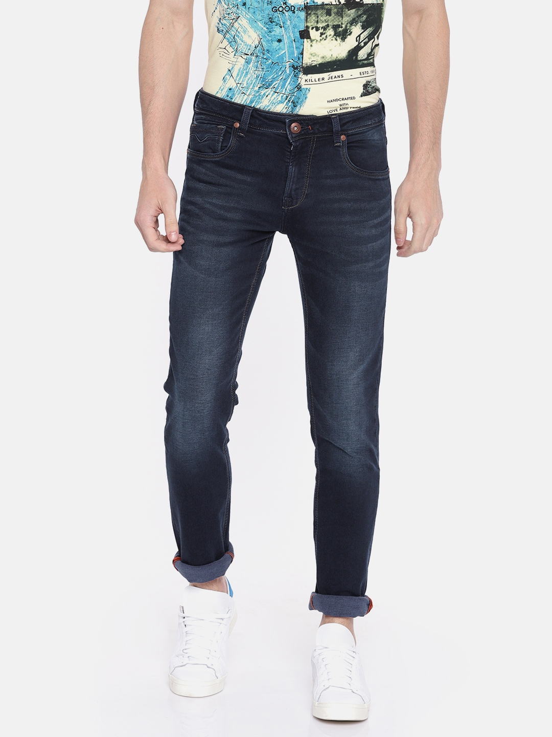 Buy Killer Men Blue Slim Fit Mid Rise Clean Look Stretchable Jeans ...