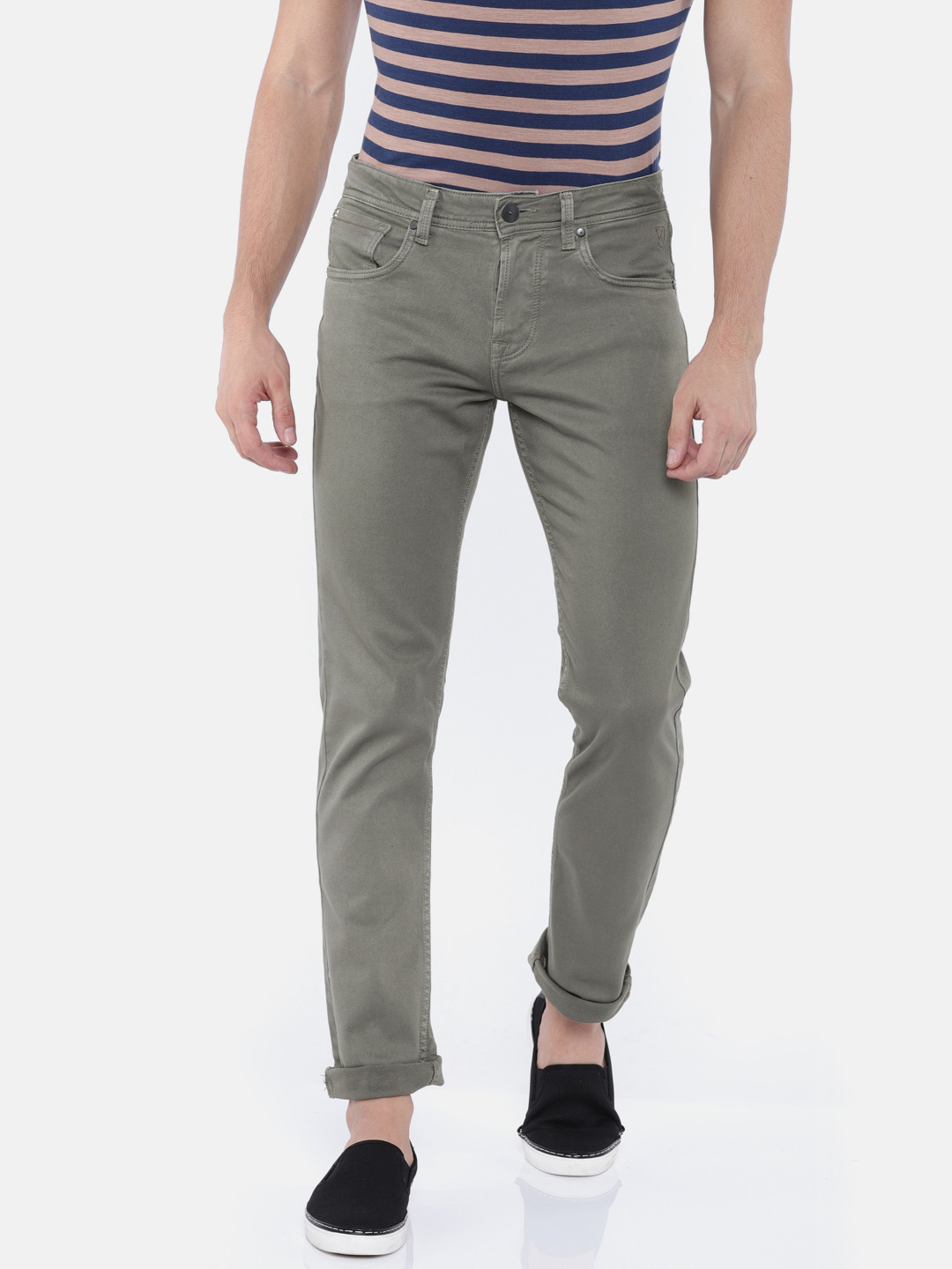 Buy Killer Men Green Slim Fit Mid Rise Clean Look Stretchable Jeans