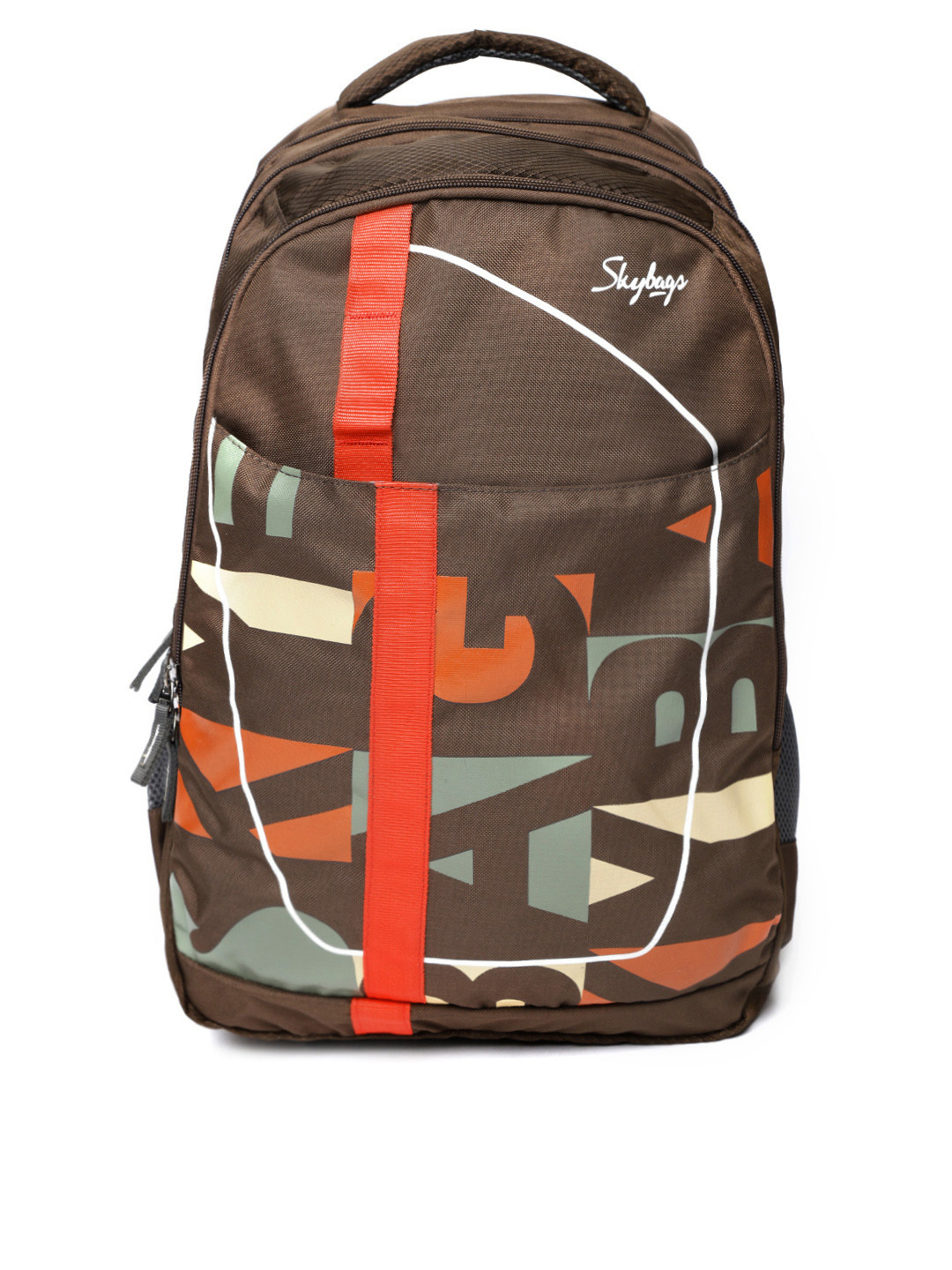 Buy Skybags Unisex Brown Geometric Laptop Backpack Backpacks for