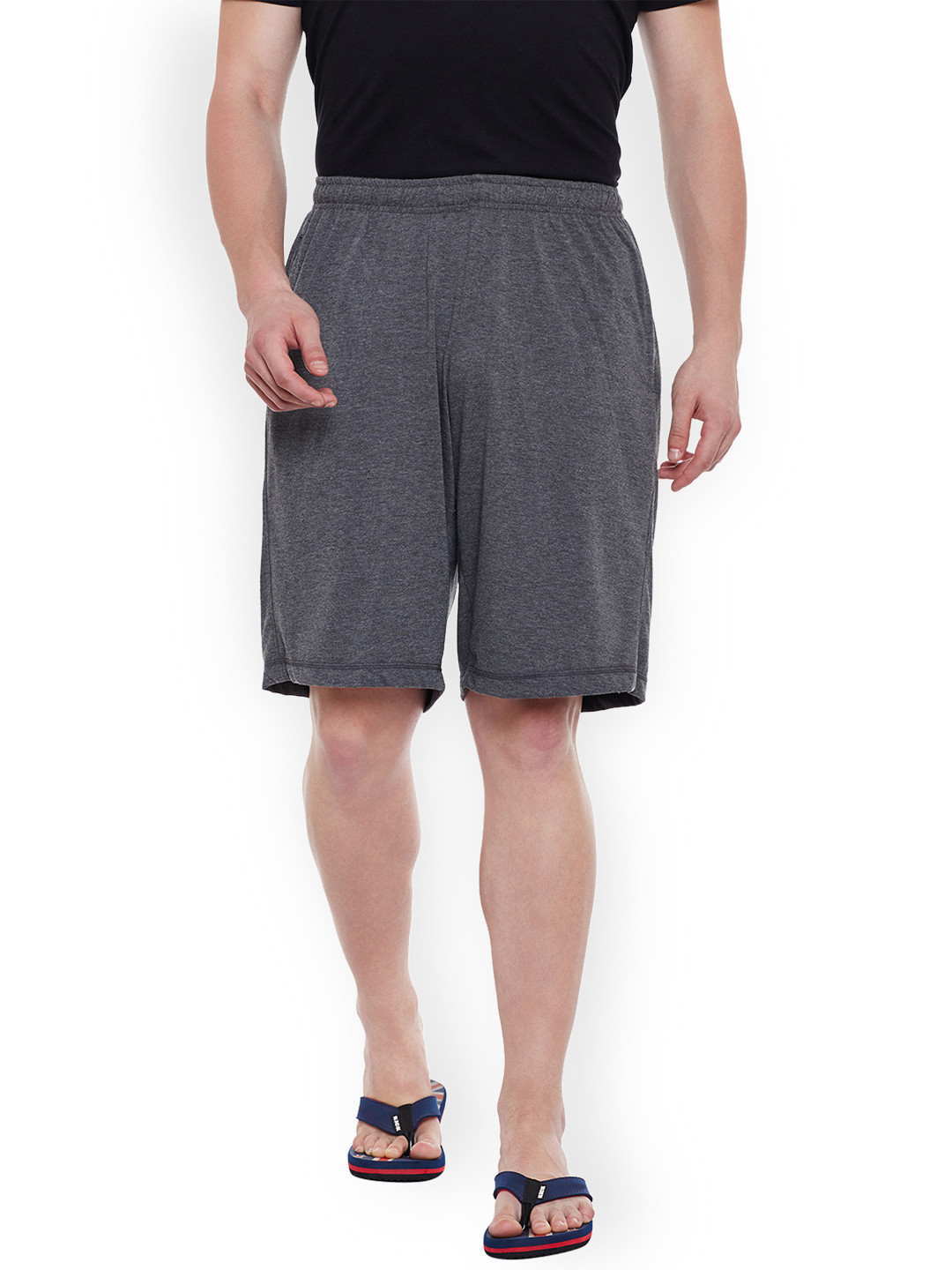 Buy VIMAL JONNEY Men Grey Solid Lounge Shorts Lounge Shorts for Men